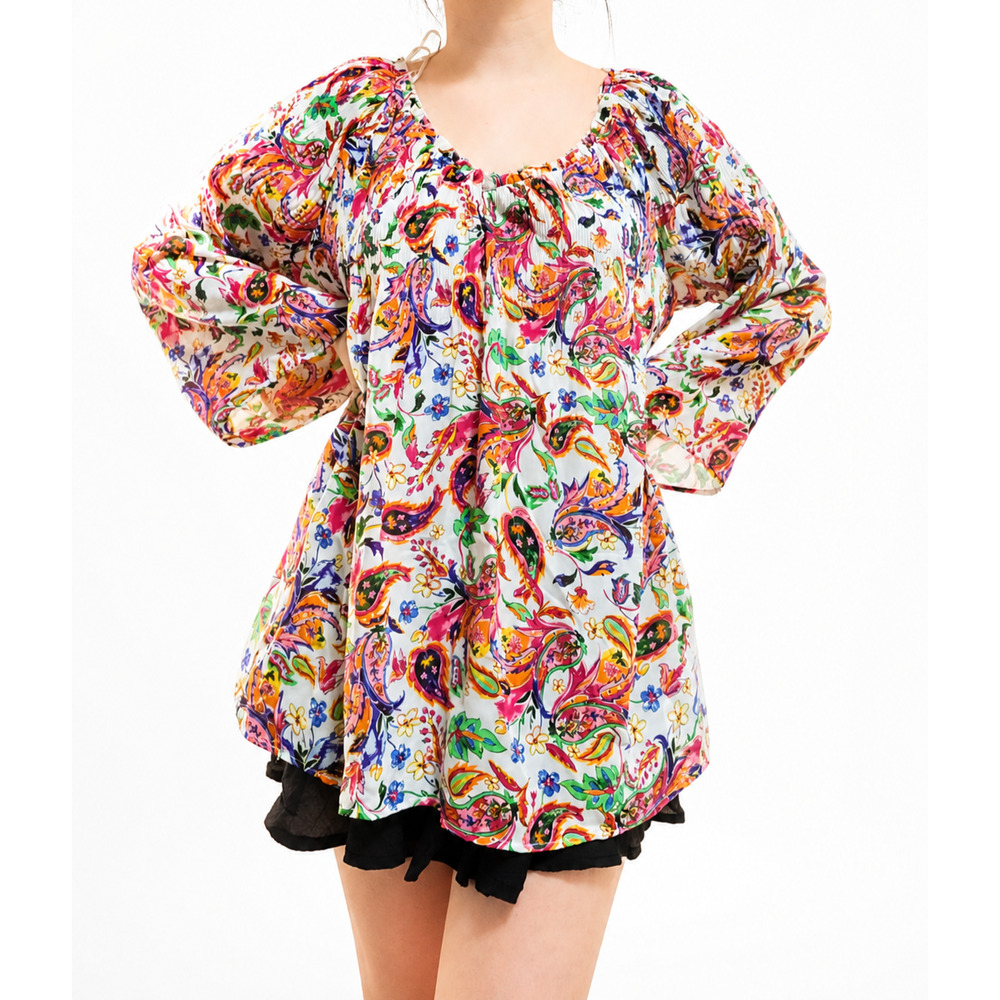 SPENSE Size Large Flowy Floral Top Blouse Shirt
